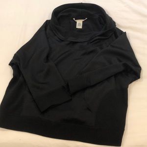 DVF cropped silk cow neck top